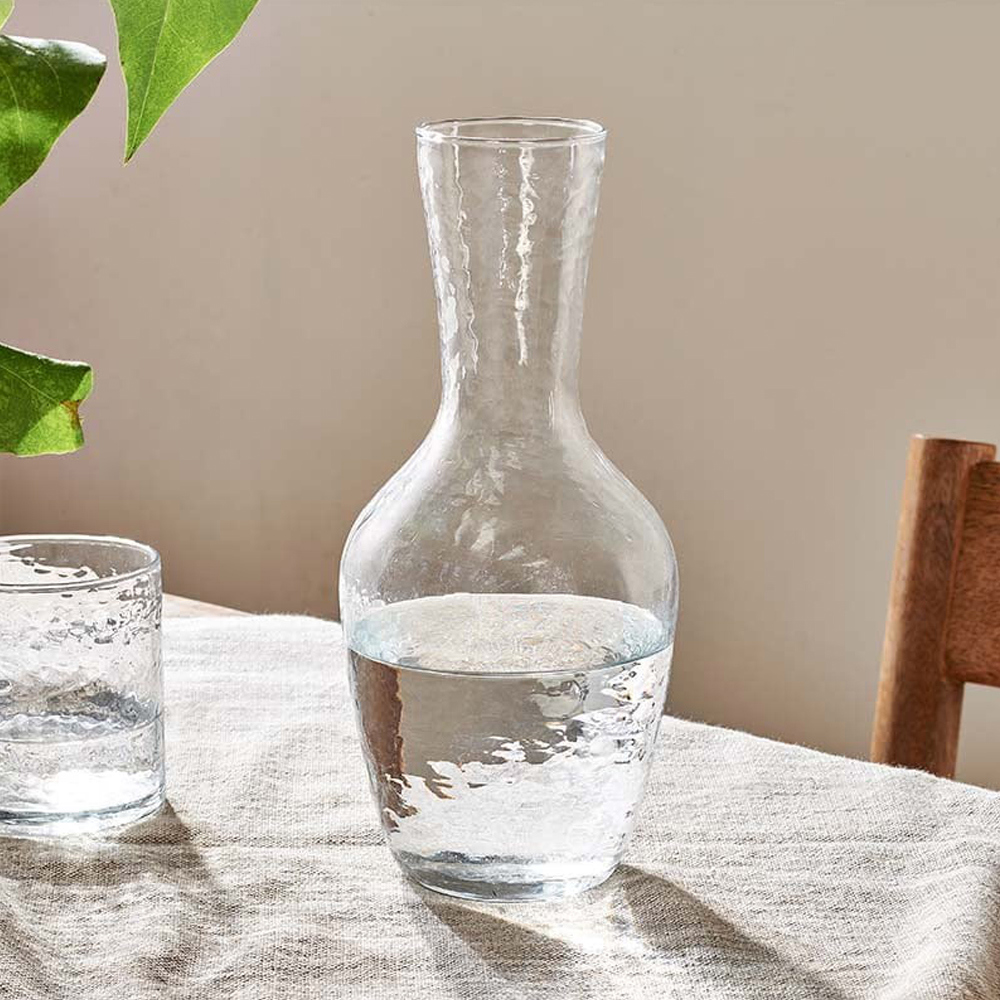 Nkuku Yala Hammered Jug Clear Glass